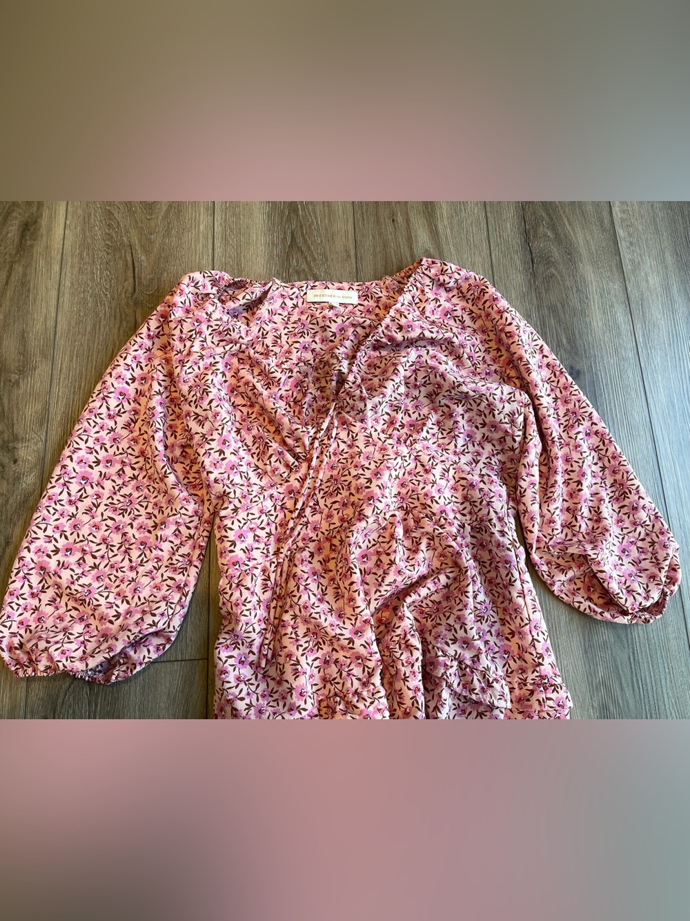 ⭐️3/$30 Monteau Pink Floral Tiered Long-Sleeve Dress - Picture 6 of 8